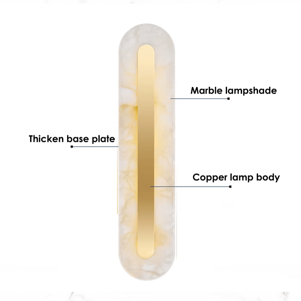 Verthara Premium Minimalist Marble & Copper Wall Sconce