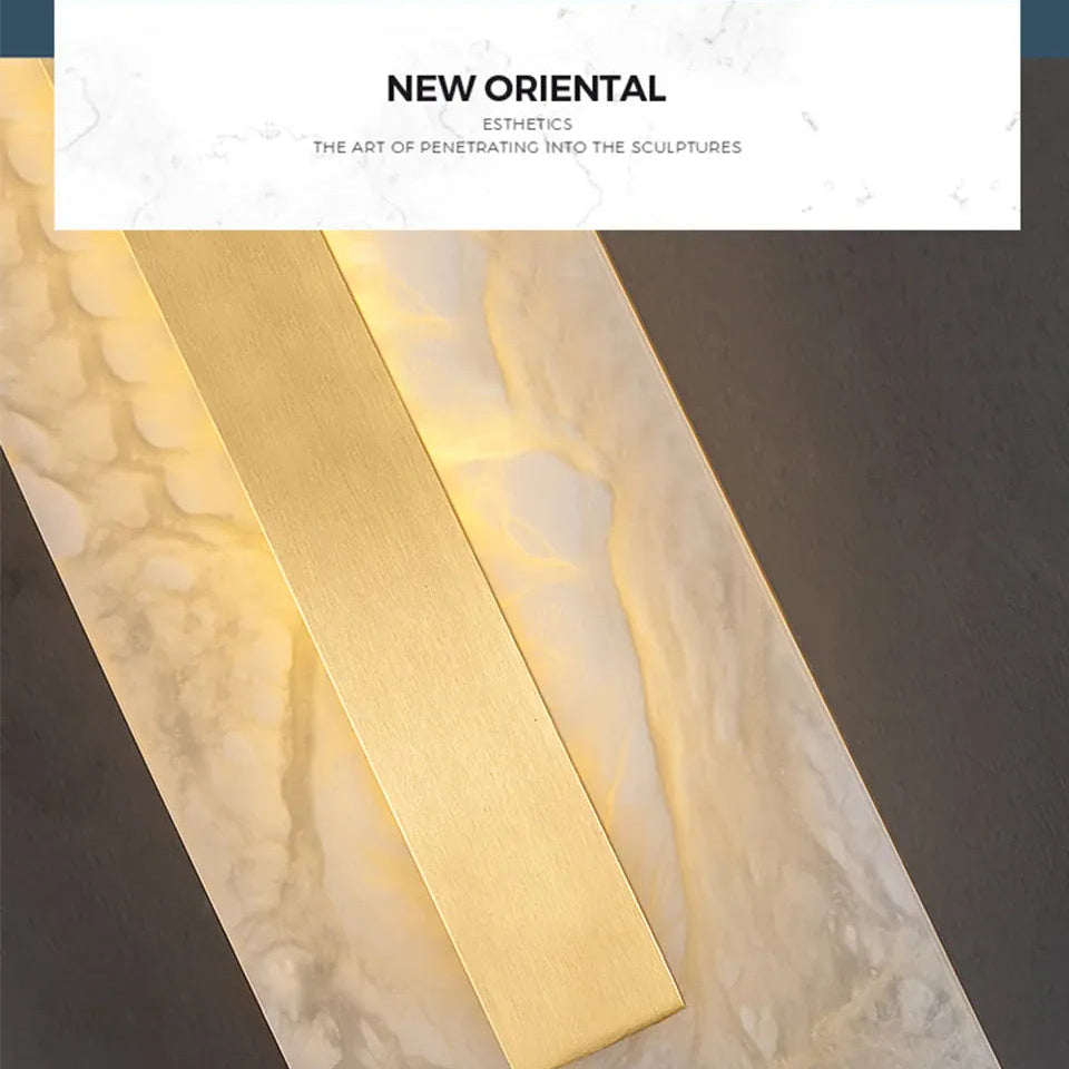 Verthara Premium Minimalist Marble & Copper Wall Sconce