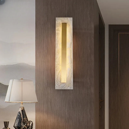 Verthara Premium Minimalist Marble & Copper Wall Sconce