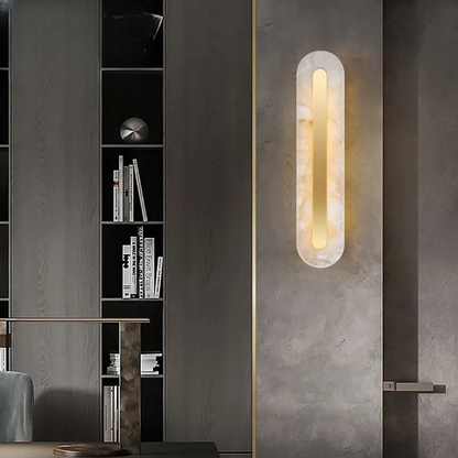 Verthara Premium Minimalist Marble & Copper Wall Sconce