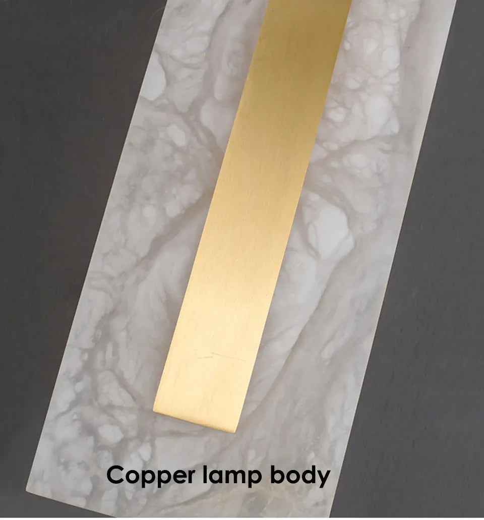 Verthara Premium Minimalist Marble & Copper Wall Sconce