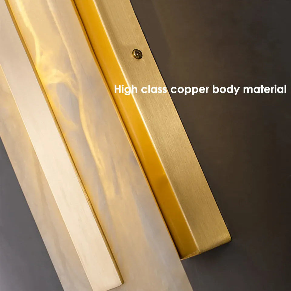 Verthara Premium Minimalist Marble & Copper Wall Sconce