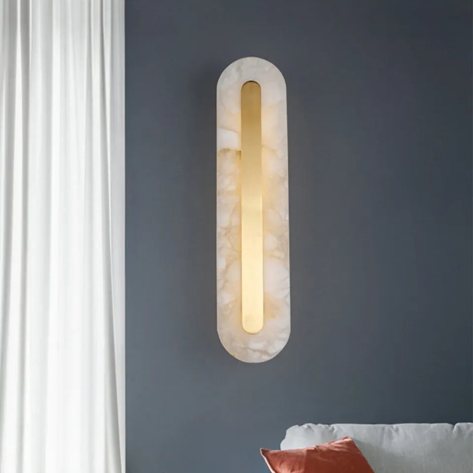 Verthara Premium Minimalist Marble & Copper Wall Sconce
