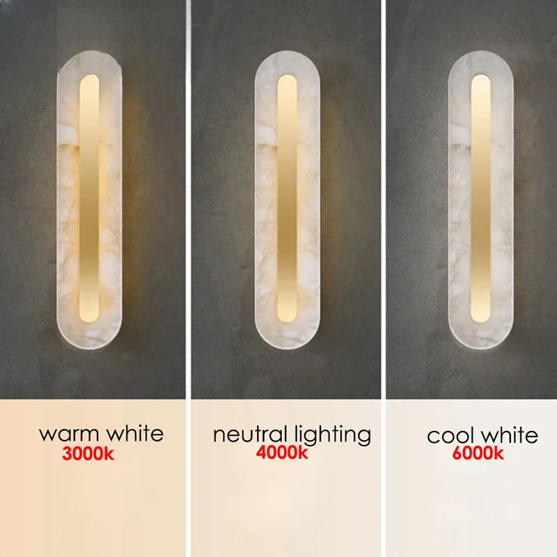 Verthara Premium Minimalist Marble & Copper Wall Sconce