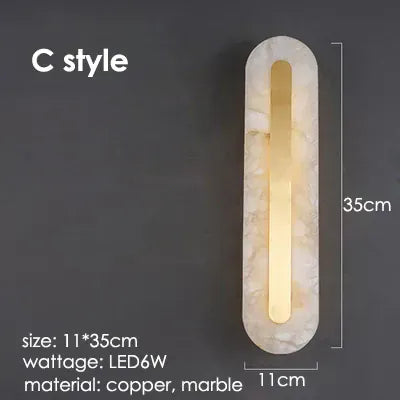 Verthara Premium Minimalist Marble & Copper Wall Sconce