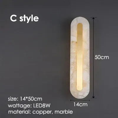 Verthara Premium Minimalist Marble & Copper Wall Sconce