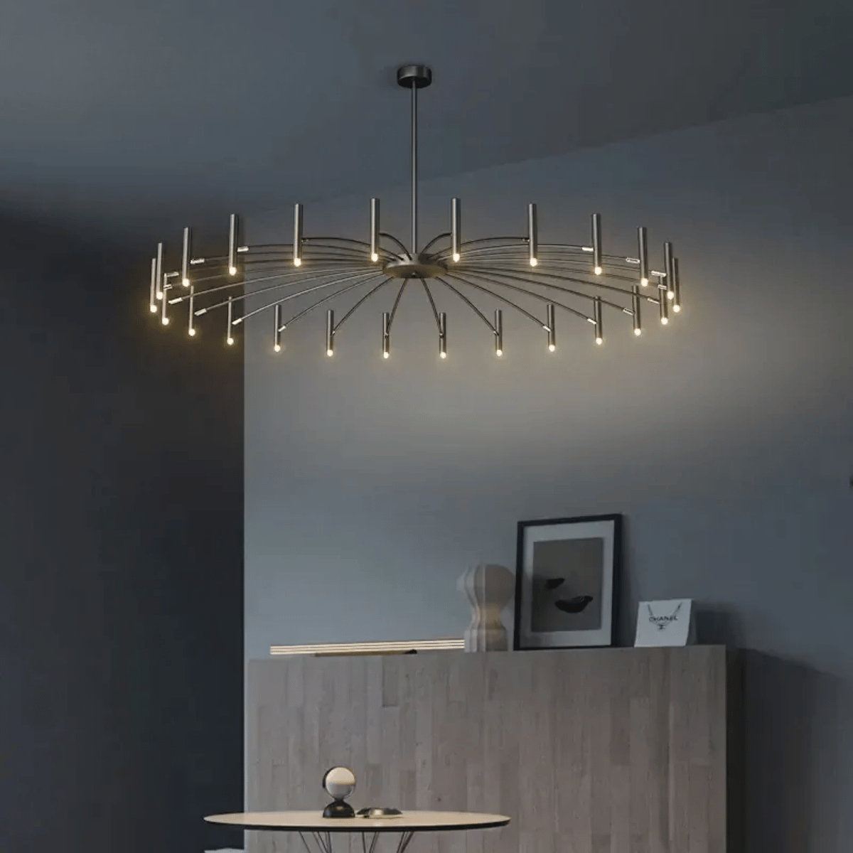 Verthara Premium Minimalist Modern Ceiling Chandelier – Elegant G9 Pendant Light for Dining Room and Living Room Decor