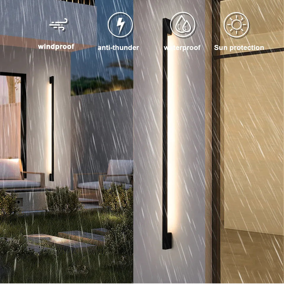 Verthara Premium Minimalist Outdoor Strip Wall Sconce