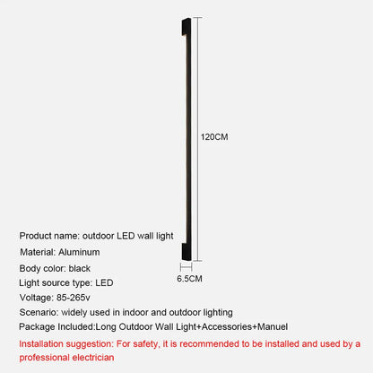 Verthara Premium Minimalist Outdoor Strip Wall Sconce