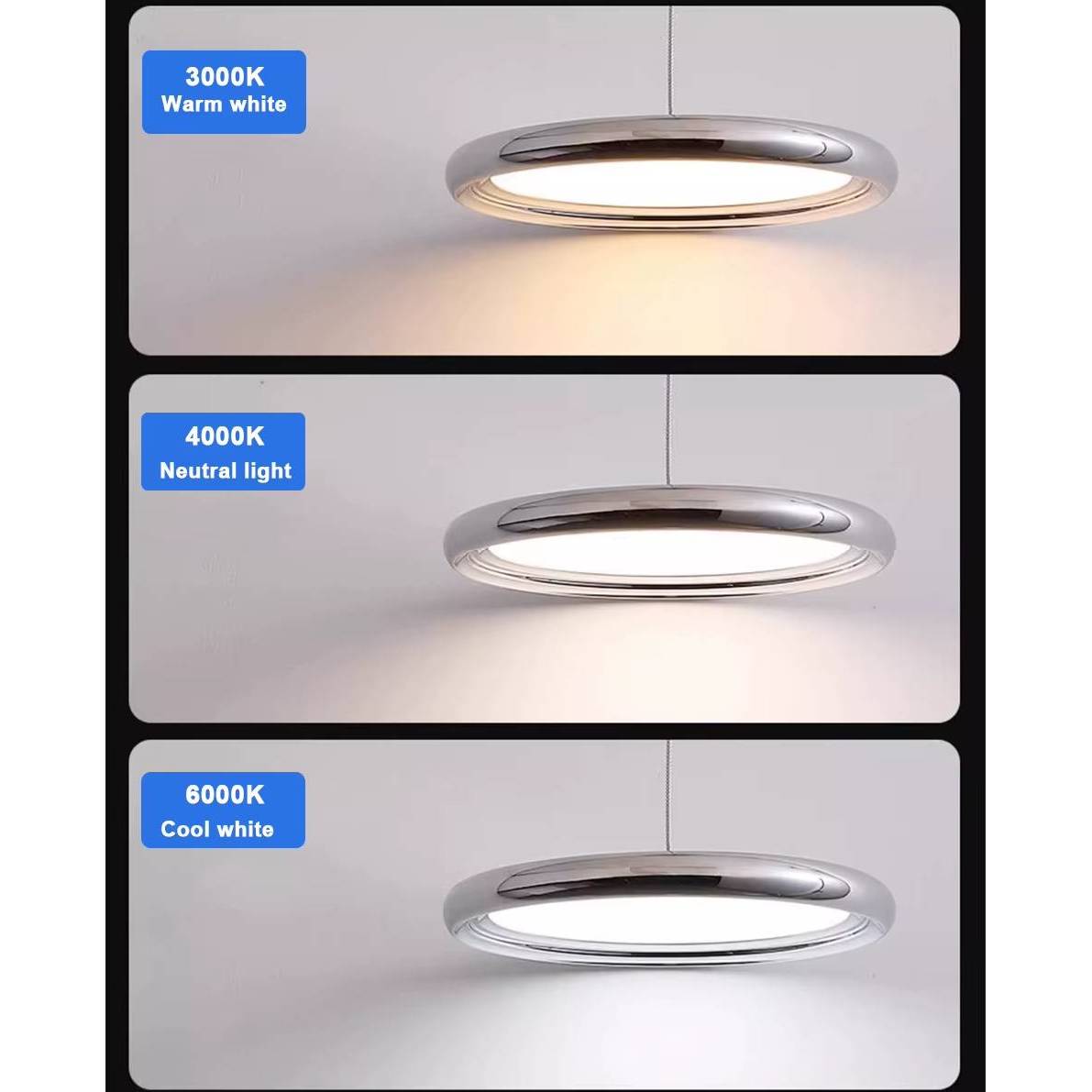 Verthara Premium Minimalist Round Black Pendant Light – Dimmable LED Kitchen Pendant Lighting for Home and Commercial Spaces