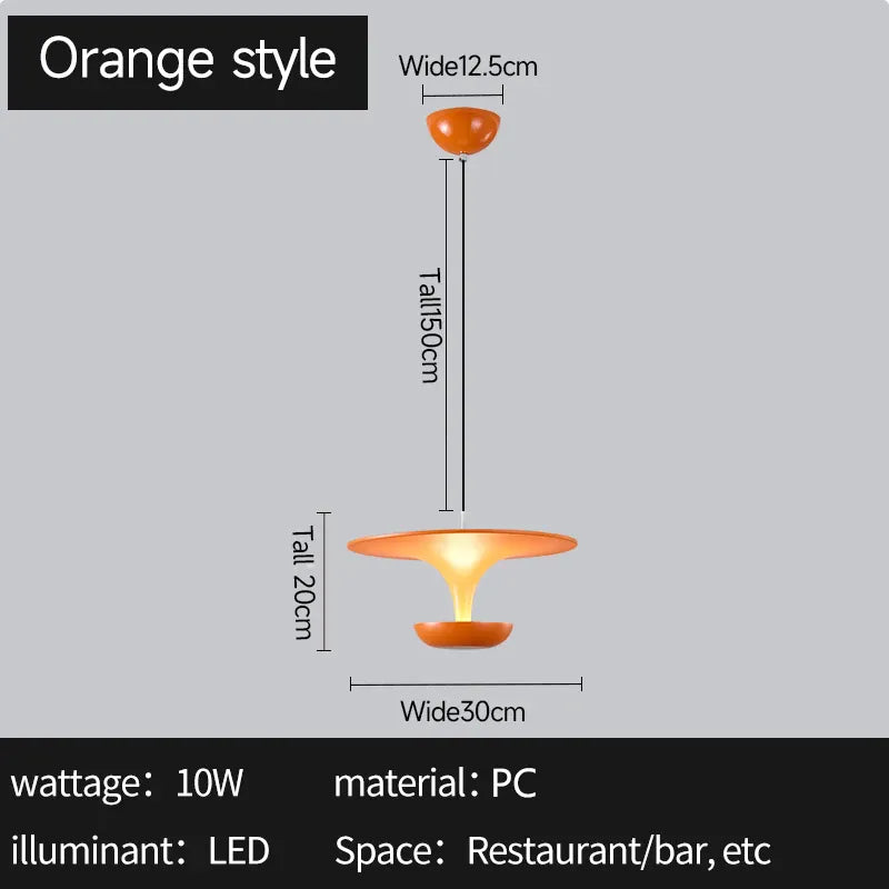 Verthara Premium Minimalist Single Head Bar Pendant Light Orange color
