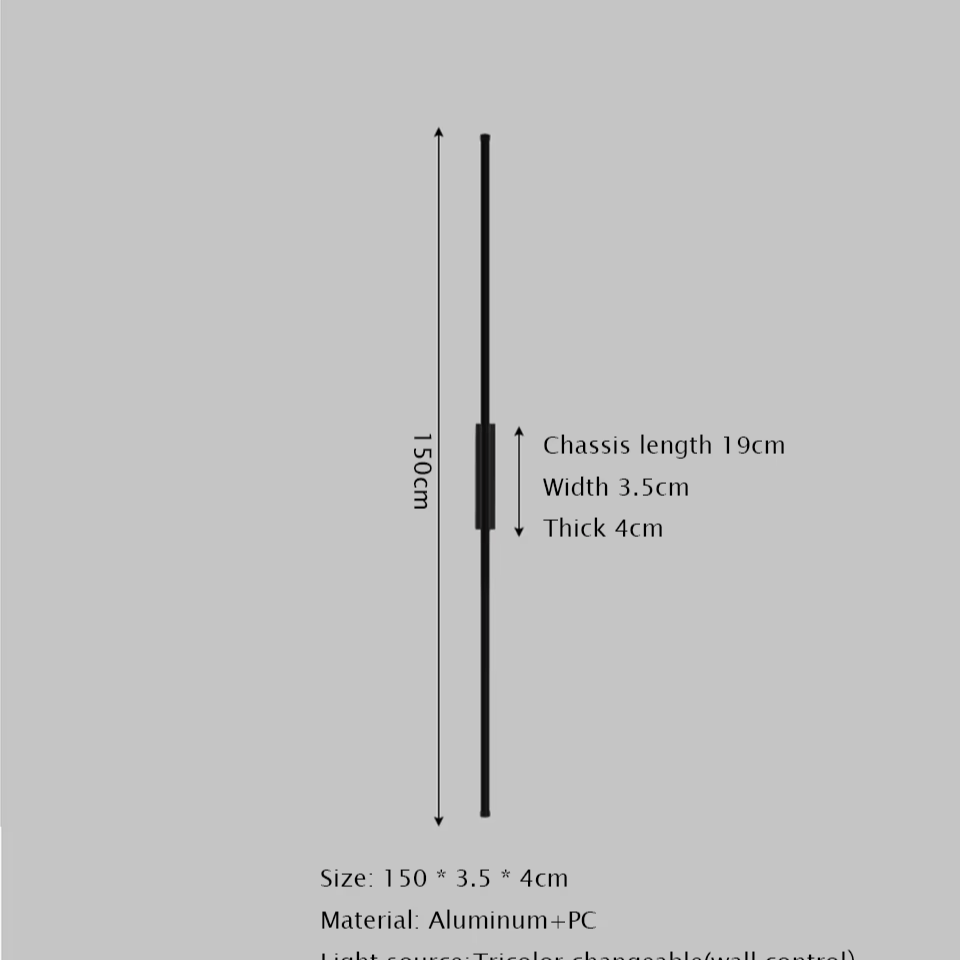 Verthara Premium Minimalist Tube Linear Wall Sconce