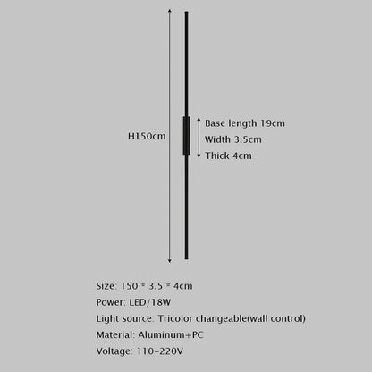 Verthara Premium Minimalist Tube Linear Wall Sconce