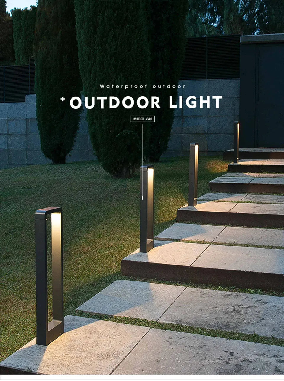 Verthara Premium Modern Aluminium & Glass Outdoor Bollard Light IP65