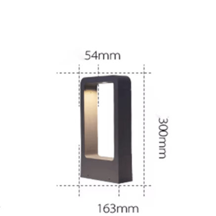 Verthara Premium Modern Aluminium & Glass Outdoor Bollard Light IP65