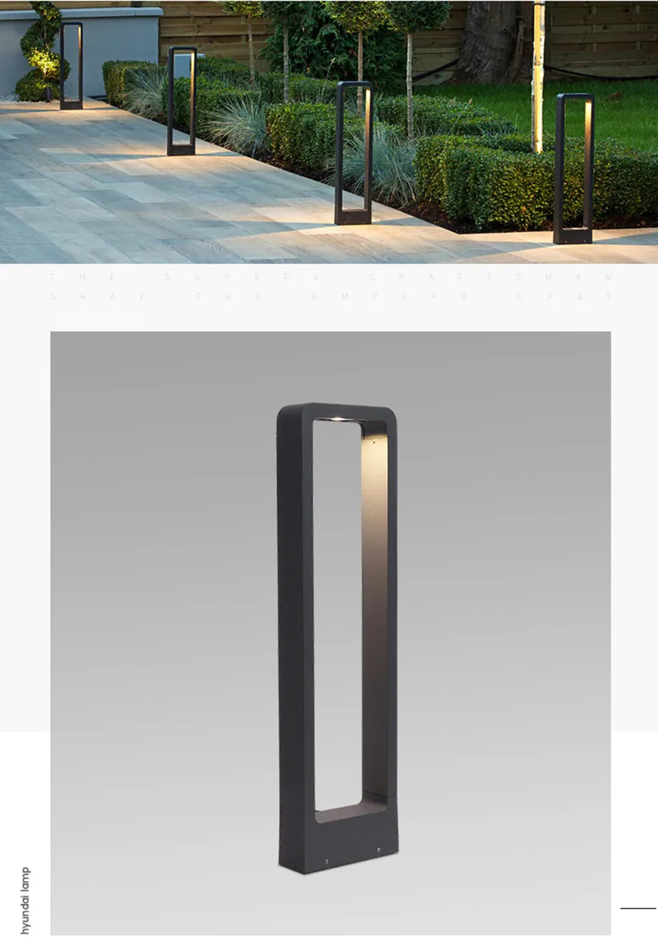 Verthara Premium Modern Aluminium & Glass Outdoor Bollard Light IP65