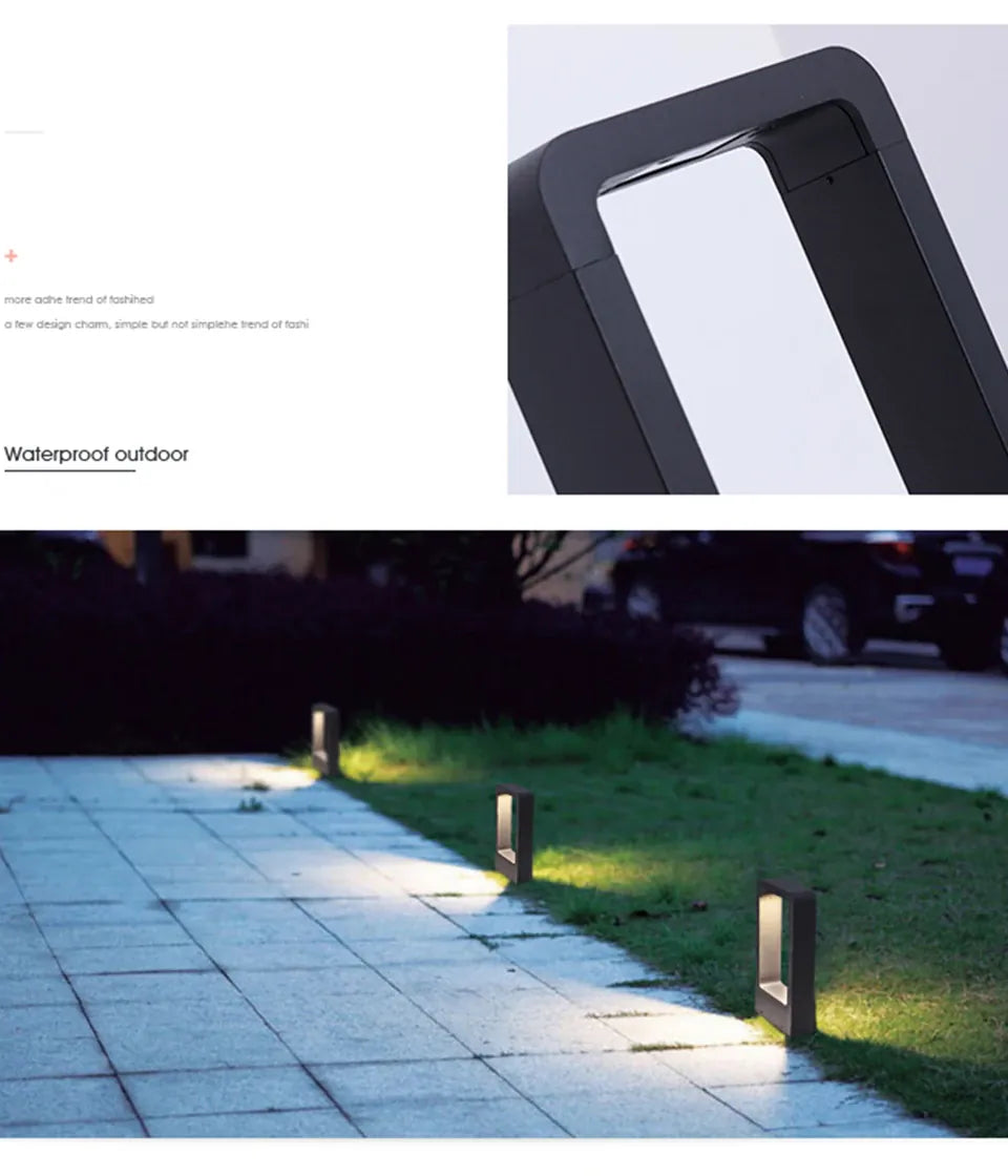 Verthara Premium Modern Aluminium & Glass Outdoor Bollard Light IP65