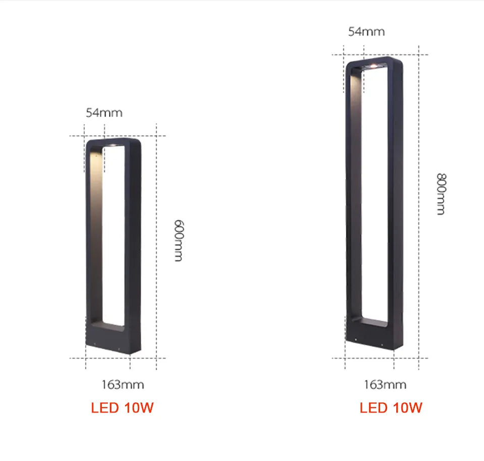 Verthara Premium Modern Aluminium & Glass Outdoor Bollard Light IP65