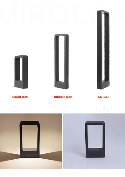 Verthara Premium Modern Aluminium & Glass Outdoor Bollard Light IP65