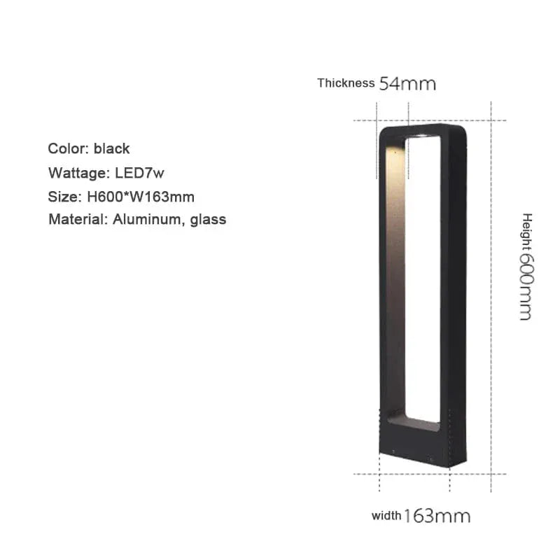 Verthara Premium Modern Aluminium & Glass Outdoor Bollard Light IP65