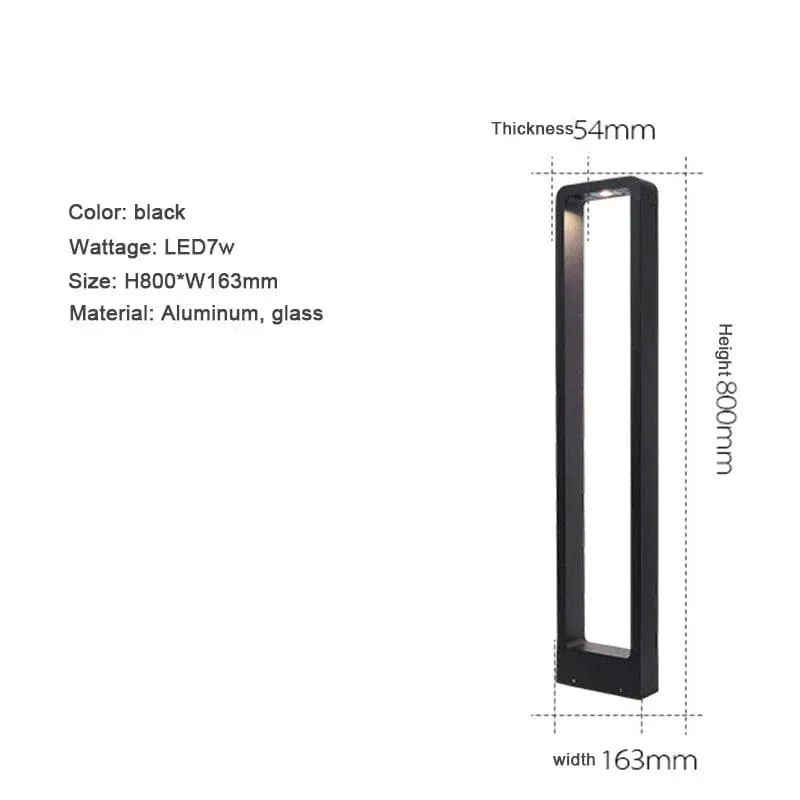 Verthara Premium Modern Aluminium & Glass Outdoor Bollard Light IP65