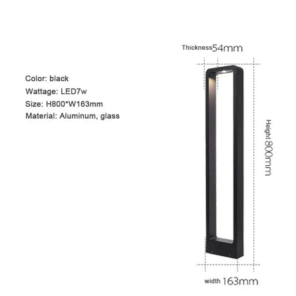 Verthara Premium Modern Aluminium & Glass Outdoor Bollard Light IP65