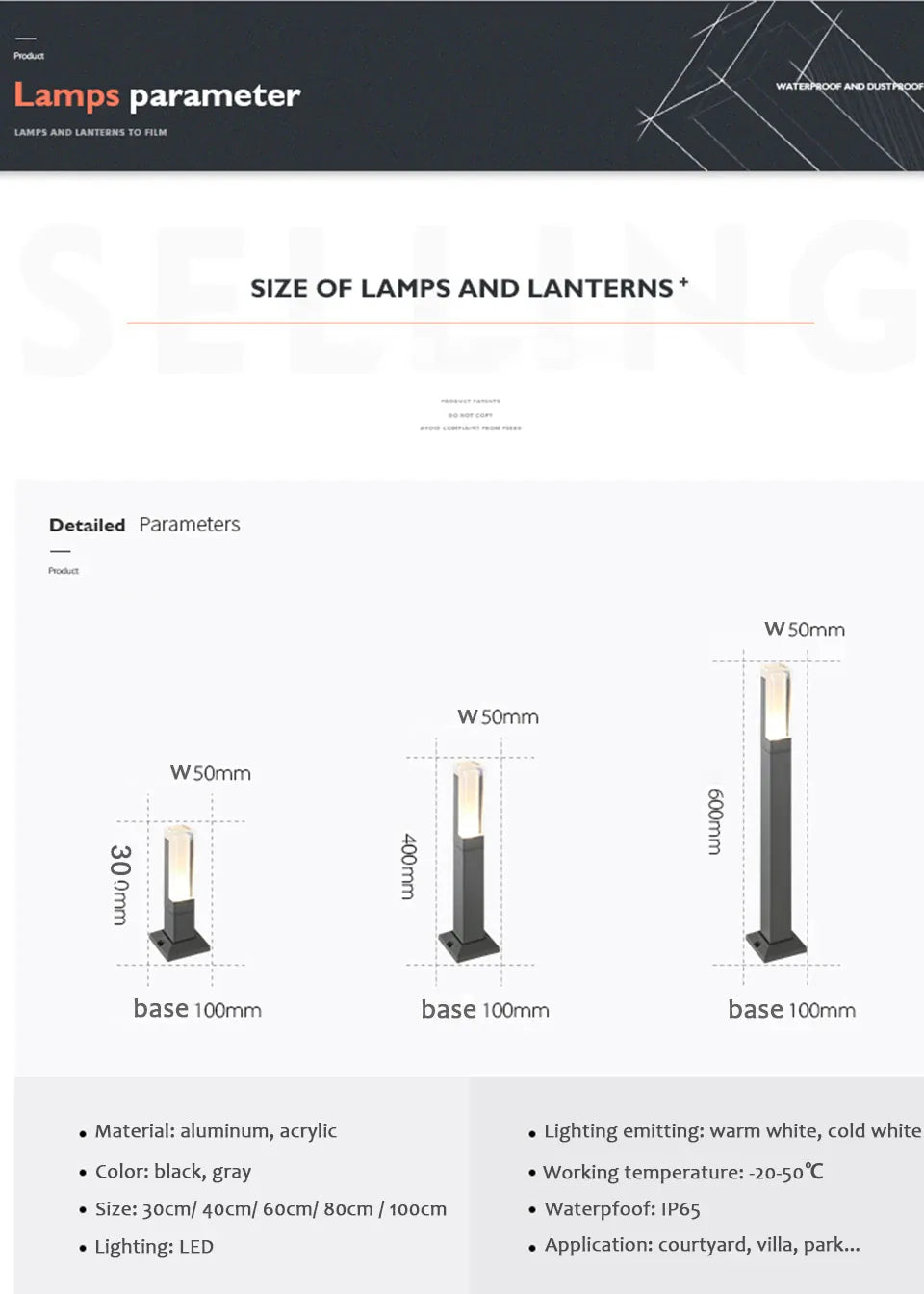 Verthara Premium Modern Aluminium LED Bollard Light IP65 10W
