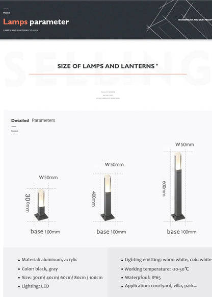 Verthara Premium Modern Aluminium LED Bollard Light IP65 10W