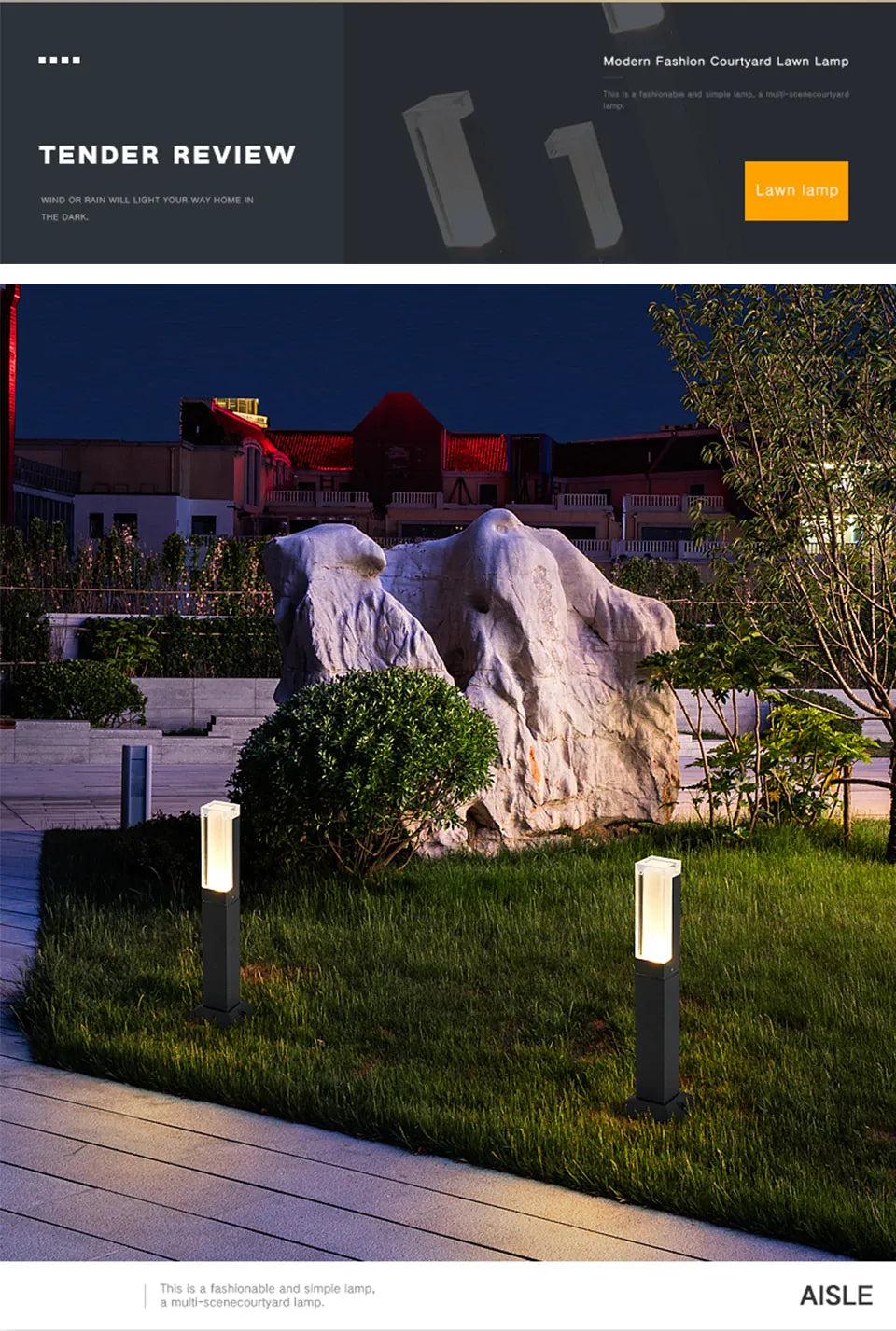 Verthara Premium Modern Aluminium LED Bollard Light IP65 10W