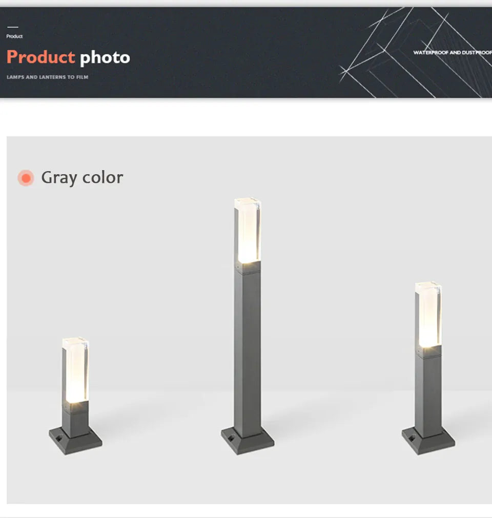 Verthara Premium Modern Aluminium LED Bollard Light IP65 10W