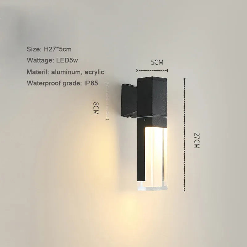 Verthara Premium Modern Aluminium LED Bollard Light IP65 10W black color / wall lamp 27x5cm / cold white