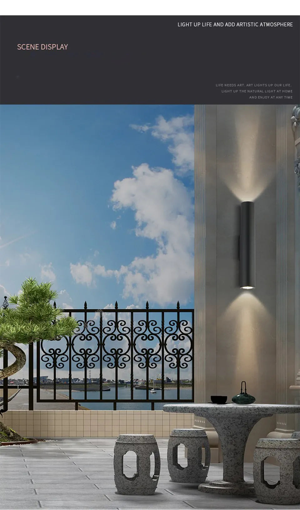Verthara Premium Modern Aluminium LED Outdoor Wall Light IP67 Rated