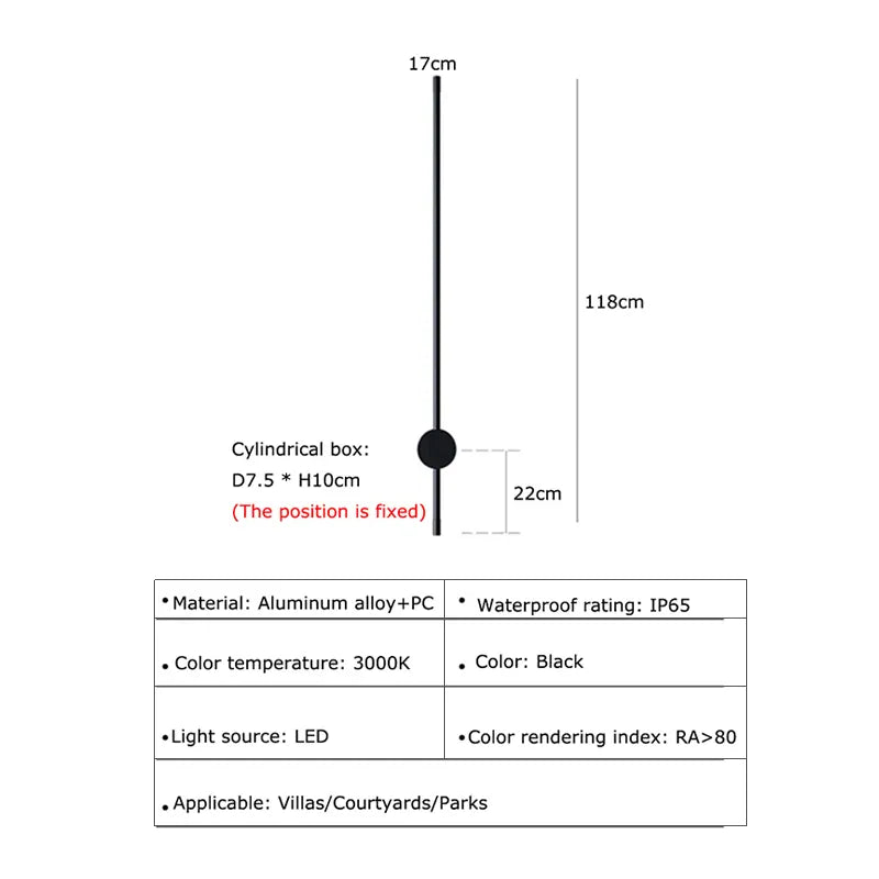 Verthara Premium Modern Aluminium Linear Outdoor Wall Light IP65