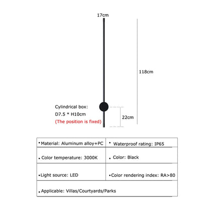Verthara Premium Modern Aluminium Linear Outdoor Wall Light IP65