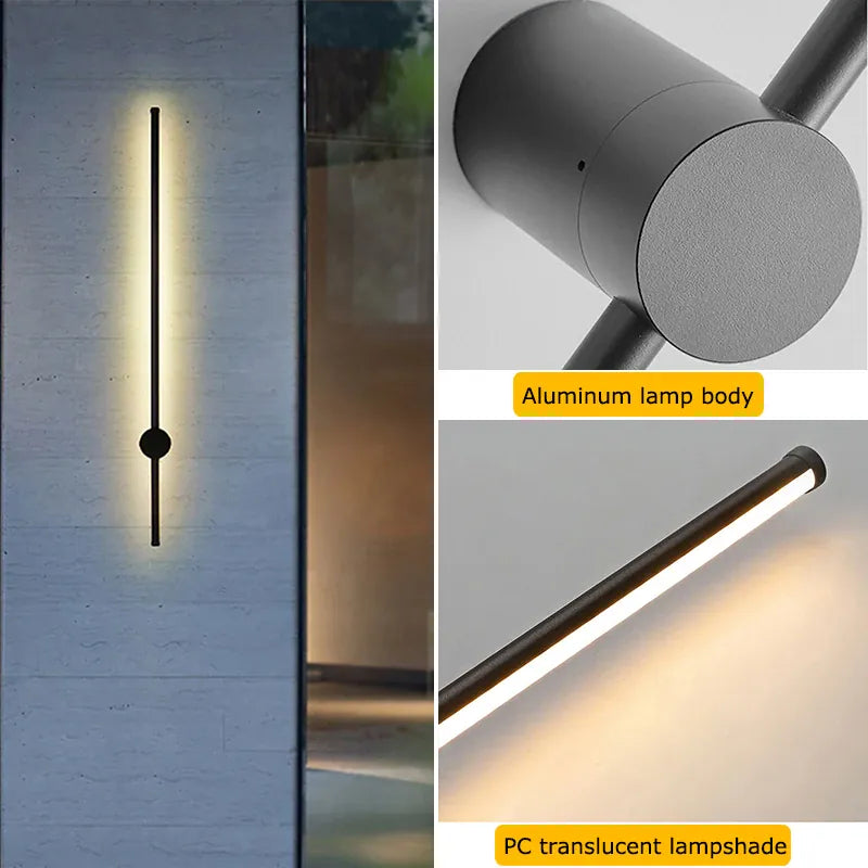 Verthara Premium Modern Aluminium Linear Outdoor Wall Light IP65