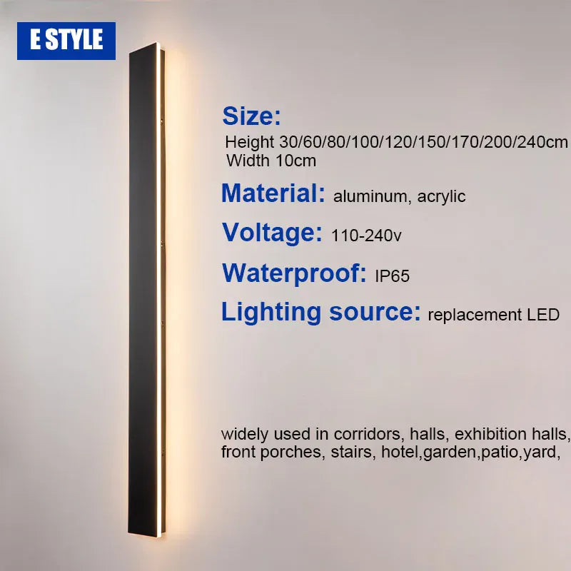 Verthara Premium Modern Aluminium Outdoor Wall Light Dimmable IP65 100x10cm / E / cool white dimming