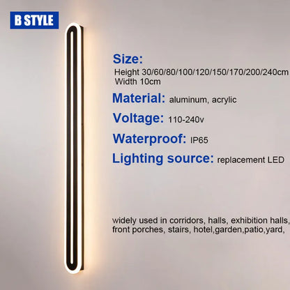 Verthara Premium Modern Aluminium Outdoor Wall Light Dimmable IP65 30x10cm / B / cool white dimming