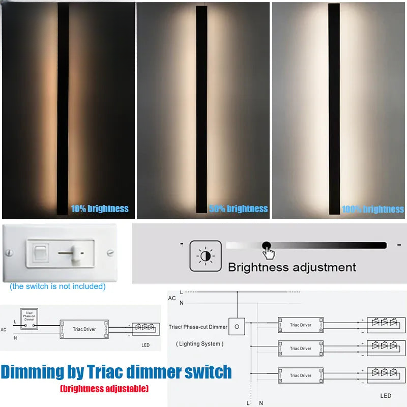 Verthara Premium Modern Aluminium Outdoor Wall Light Dimmable IP65