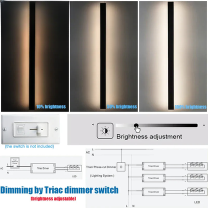 Verthara Premium Modern Aluminium Outdoor Wall Light Dimmable IP65