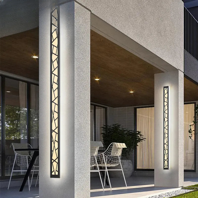 Verthara Premium Modern Aluminium Tall Outdoor Wall Light IP65 Dimmable