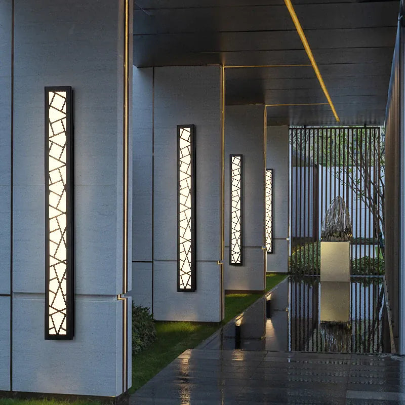 Verthara Premium Modern Aluminium Tall Outdoor Wall Light IP65 Dimmable