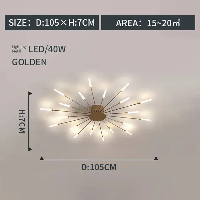 Verthara Premium Modern Art Frame LED Ceiling Light Golden20