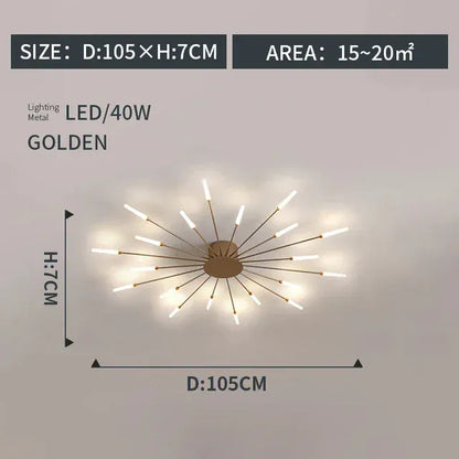 Verthara Premium Modern Art Frame LED Ceiling Light Golden20