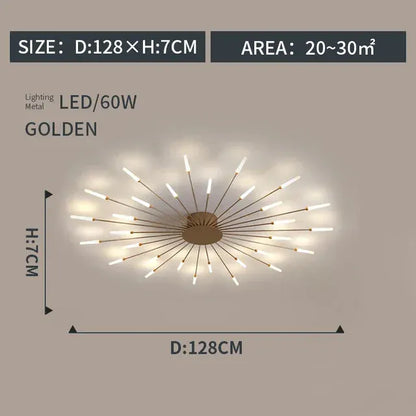 Verthara Premium Modern Art Frame LED Ceiling Light Golden30