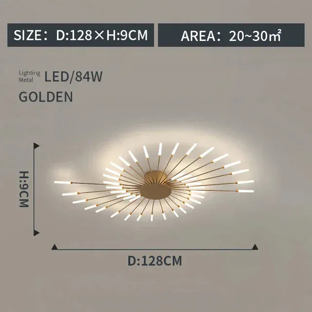 Verthara Premium Modern Art Frame LED Ceiling Light Golden42
