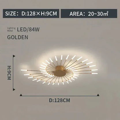 Verthara Premium Modern Art Frame LED Ceiling Light Golden42