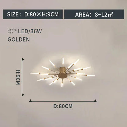 Verthara Premium Modern Art Frame LED Ceiling Light Golden18