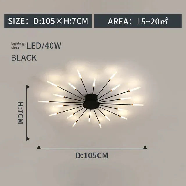 Verthara Premium Modern Art Frame LED Ceiling Light black20