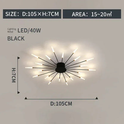 Verthara Premium Modern Art Frame LED Ceiling Light black20