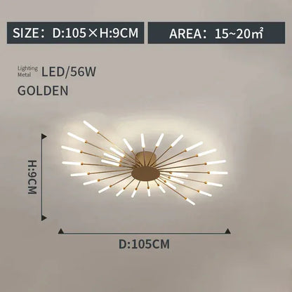 Verthara Premium Modern Art Frame LED Ceiling Light Golden28